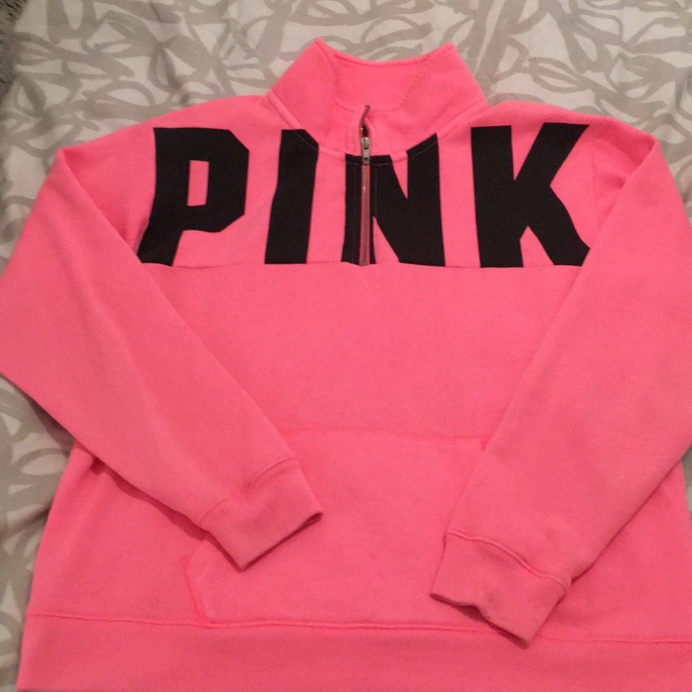 VS Pink 1/4 zip sweatshirt